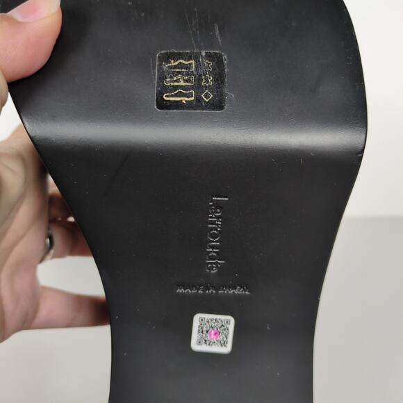 LARROUDE Black Patent Leather Olivia Platform Mary Jane Pump Chunky Women's 9.5 - Picture 8 of 9